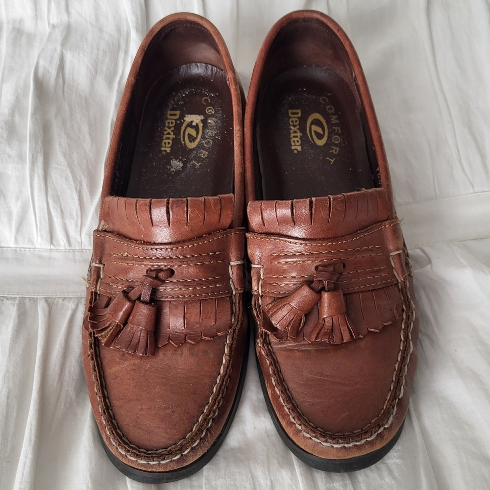 Dexter Brown Leather Tassel Loafers - Picture 2 of 9